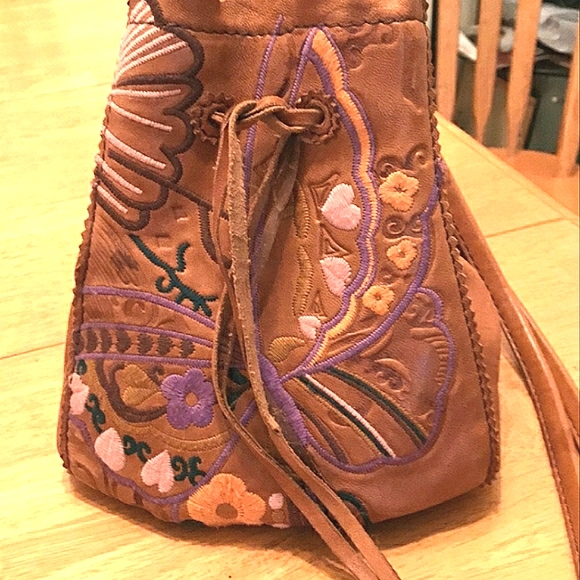 Lucky Brand Handbags - Lucky brand leather "butterfly" crossover bag
